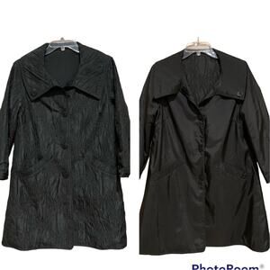 Mycra Pac Life Floral Textured Reversible A-Line Rain Coat Black/Black Size 6/8